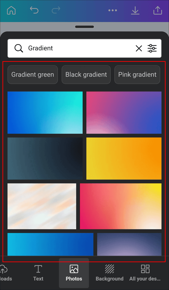 كيفية عمل خلفية متدرجة الألوان في Canva 98 fina2 كيفية عمل خلفية متدرجة الألوان في Canva
