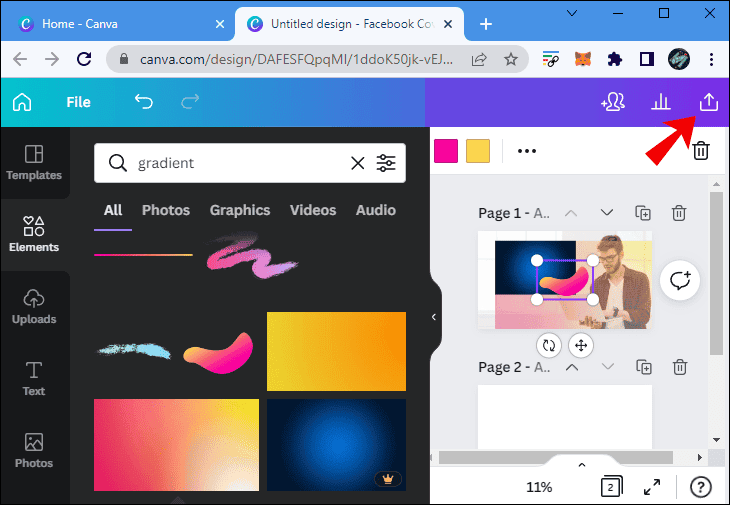 كيفية عمل خلفية متدرجة الألوان في Canva 16 final ending كيفية عمل خلفية متدرجة الألوان في Canva