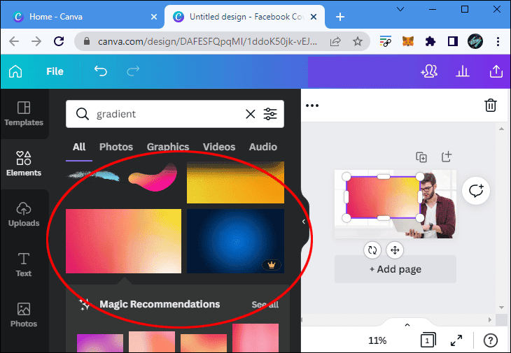 كيفية عمل خلفية متدرجة الألوان في Canva 9 final9 كيفية عمل خلفية متدرجة الألوان في Canva