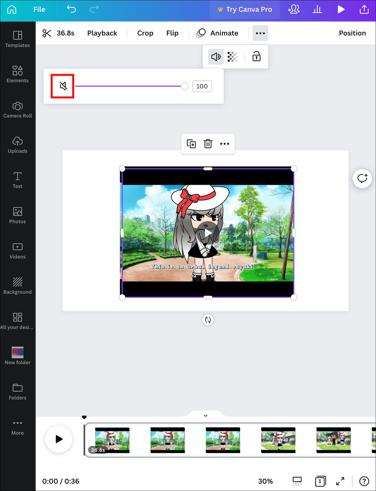 icancel كيفية إزالة الصوت من الفيديو في Canva