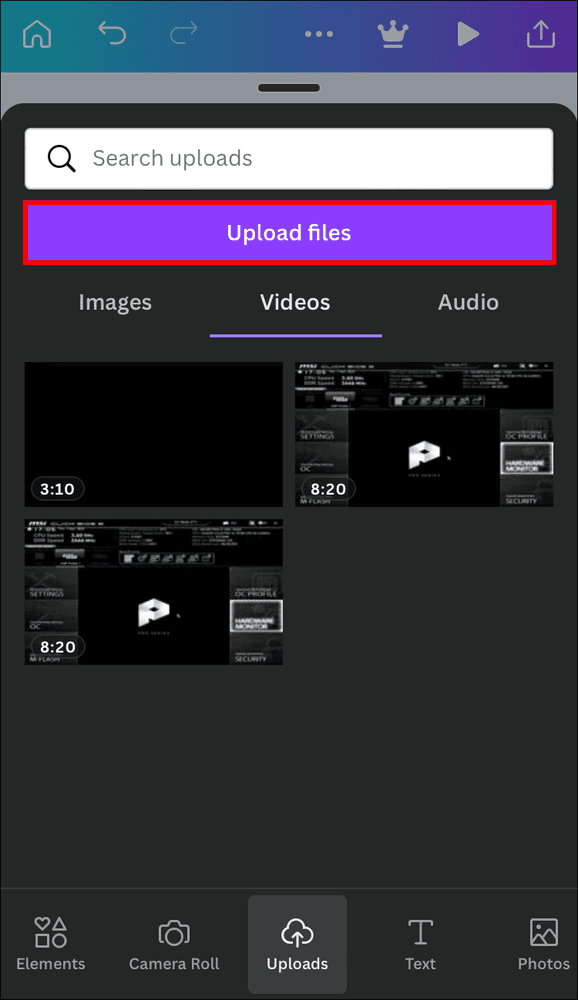 iphone upload كيفية إزالة الصوت من الفيديو في Canva
