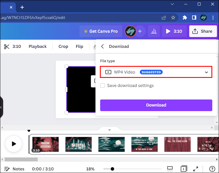 mp4 1 1 كيفية إزالة الصوت من الفيديو في Canva