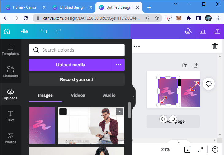 كيفية عمل خلفية متدرجة الألوان في Canva 36 r8 كيفية عمل خلفية متدرجة الألوان في Canva