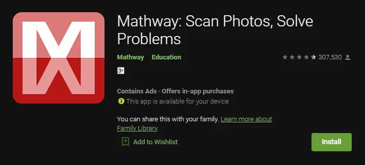 Mathway تطبيقات لحل مسائل الرياضيات