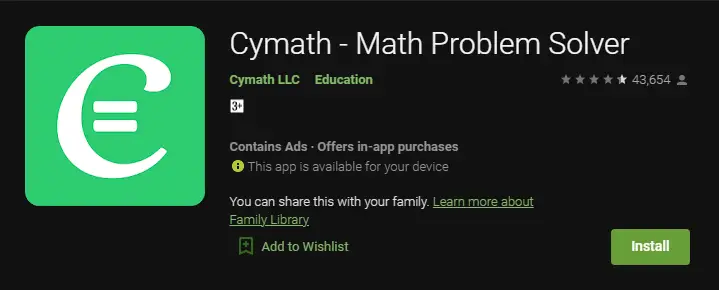 Cymath تطبيقات لحل مسائل الرياضيات