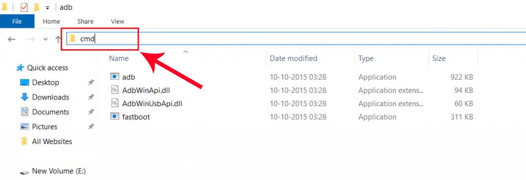 فتح الأمر adb