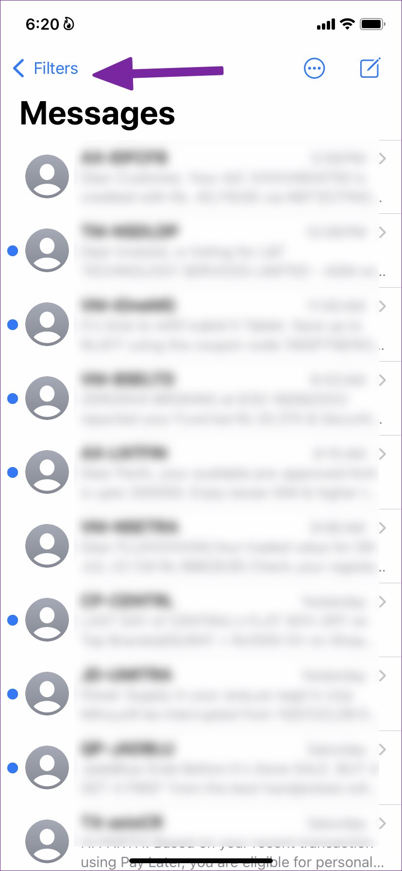 open messages filters 1 Comment Bloquer Message sur iPhone!