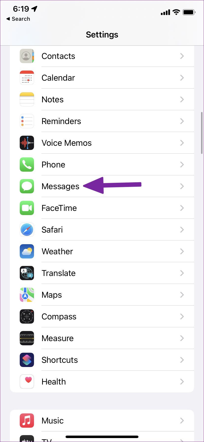 open messages menu 1 Comment Bloquer Message sur iPhone!