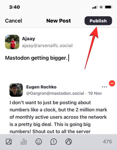 quote someones post on mastodon app 15 b كيف أقتبس منشور شخص ما على Mastodon