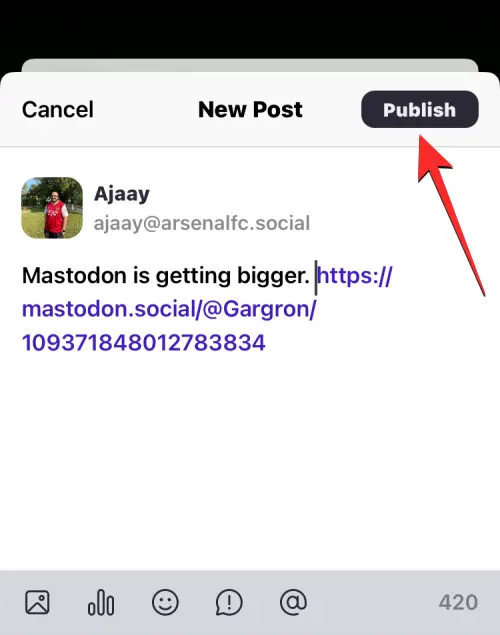 quote someones post on mastodon app 26 a كيف أقتبس منشور شخص ما على Mastodon
