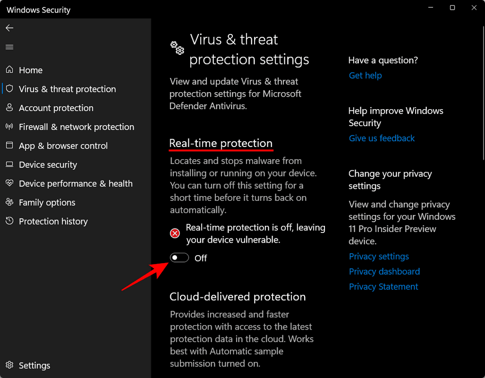 طرق إيقاف تشغيل الحماية من الفيروسات Defender في أمان ويندوز 4 rurn off antivirus win 11 4 طرق إيقاف تشغيل الحماية من الفيروسات Defender في أمان ويندوز
