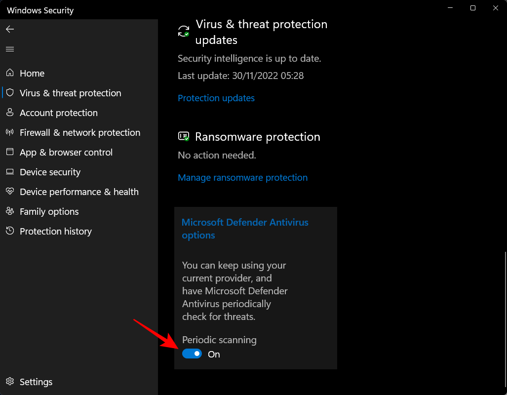 طرق إيقاف تشغيل الحماية من الفيروسات Defender في أمان ويندوز 75 rurn off antivirus win 11 78 طرق إيقاف تشغيل الحماية من الفيروسات Defender في أمان ويندوز
