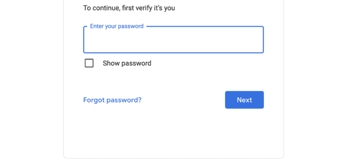 Verify password for 2-step authentication
