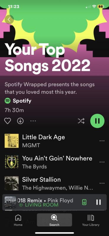 قائمة تشغيل Spotify Wrapped 2022