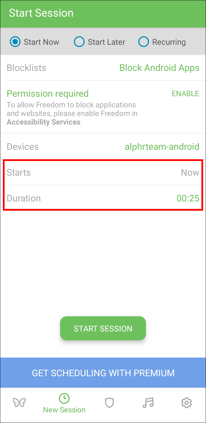 start time Comment bloquer YouTube sur Android