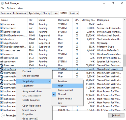 steam service priority طريقة تسريع تنزيلات ألعاب ستيم