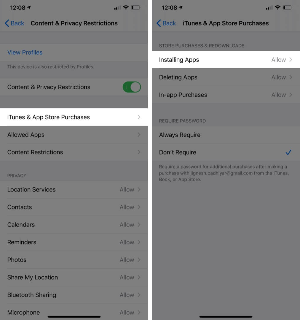 تعذر تثبيت تحديث التطبيقات على جهاز الآيفون