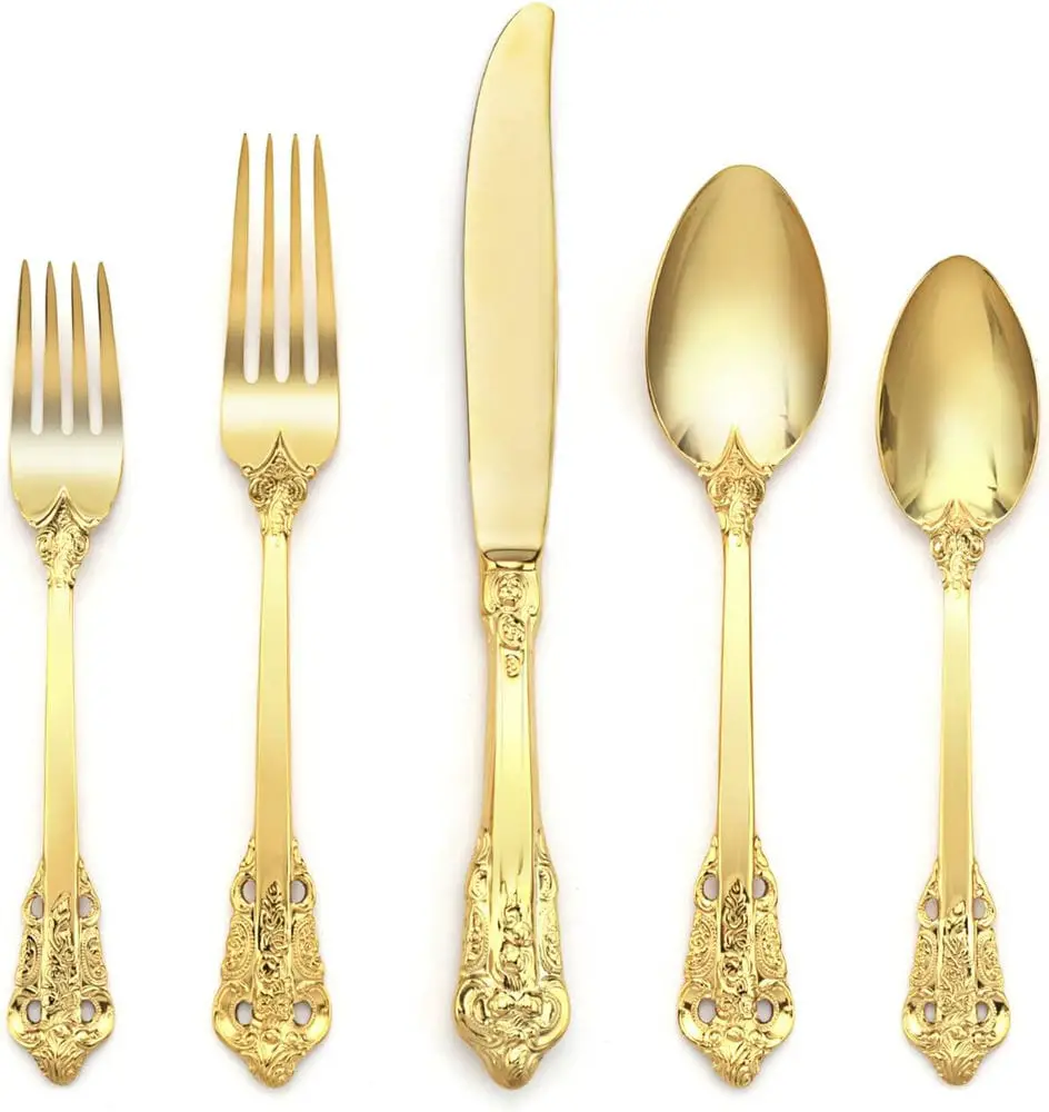 20-Piece Gold Flatware Set for Elegant Dining
