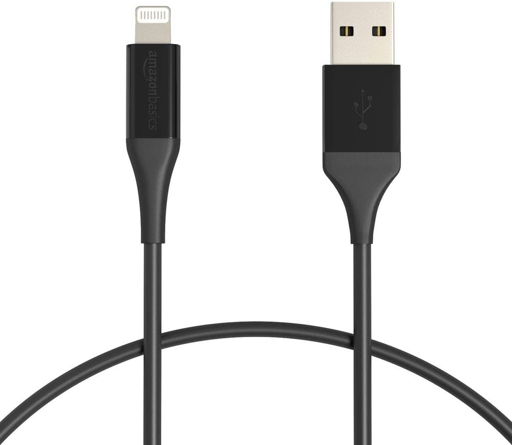 Amazon Basics USB A Lightning Cable أفضل شاحن آيفون: 9 موديلات مع كابلات شحن