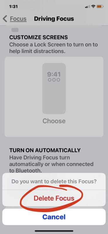 how delete focus mode iphone 2 كيفية حذف أوضاع التركيز على iPhone و iPad