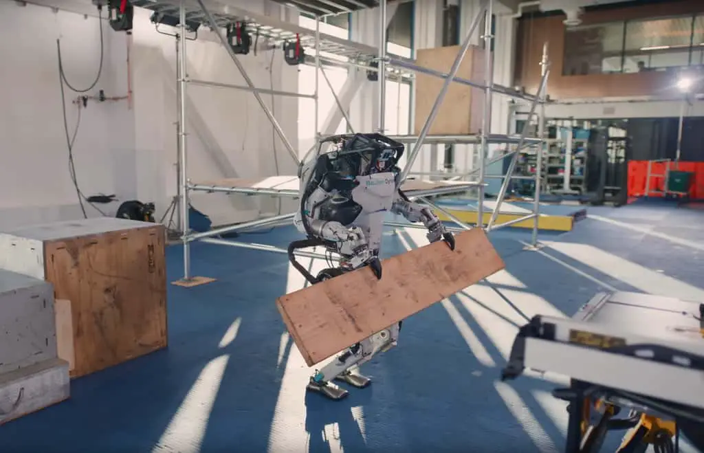 Atlas, the humanoid robot, now with the ability to manipulate objects along with its gymnastic skills.