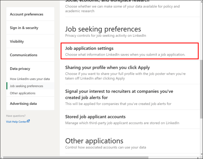 Linkedin CV Ekleme: Nasıl yayınlayabilirsiniz? 23 İlk seçeneği "İş Başvuru Ayarları"nı tıklayın.