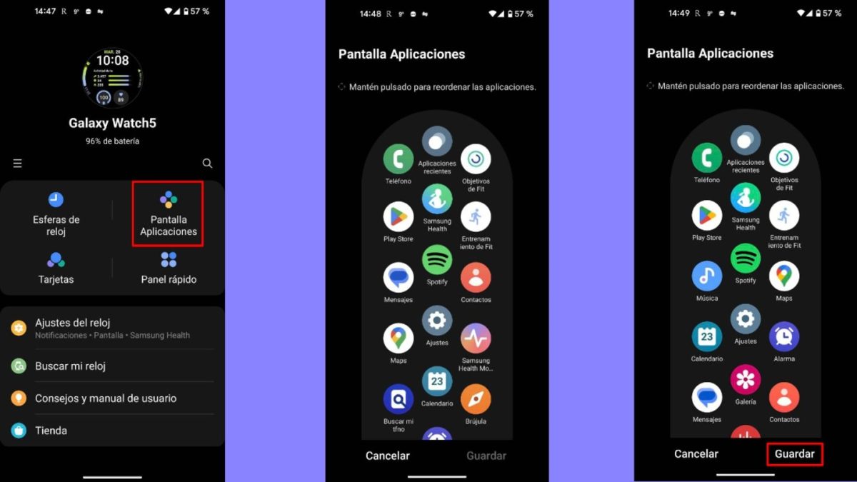 Change the location of apps in the app drawer