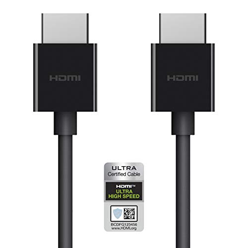Câble HDMI 2.1 ultra haut débit Belkin de haute qualité, 4K/Dolby Vision HDR, lecture optimale depuis Apple TV, 2 m, noir Câble HDMI 2.1 ultra haut débit Belkin de haute qualité, 4K/Dolby Vision HDR, lecture optimale depuis Apple TV, 2 m, noir